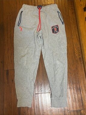 Men's Gray Boston Red Sox Jogger Sweatpants with Red Accents